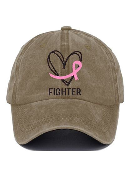 Breast Cancer Fighter Print Casual Baseball Cap