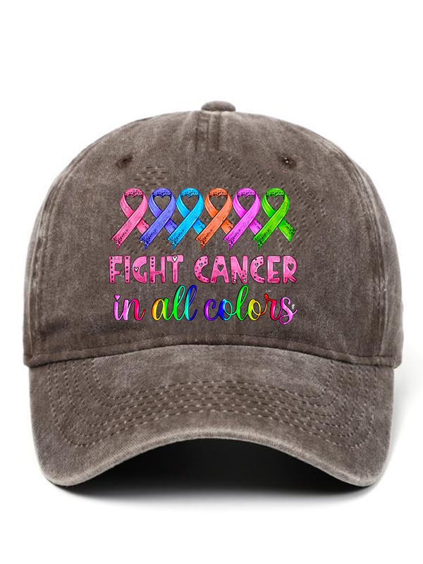 Breast Cancer Vintage Print Baseball Cap