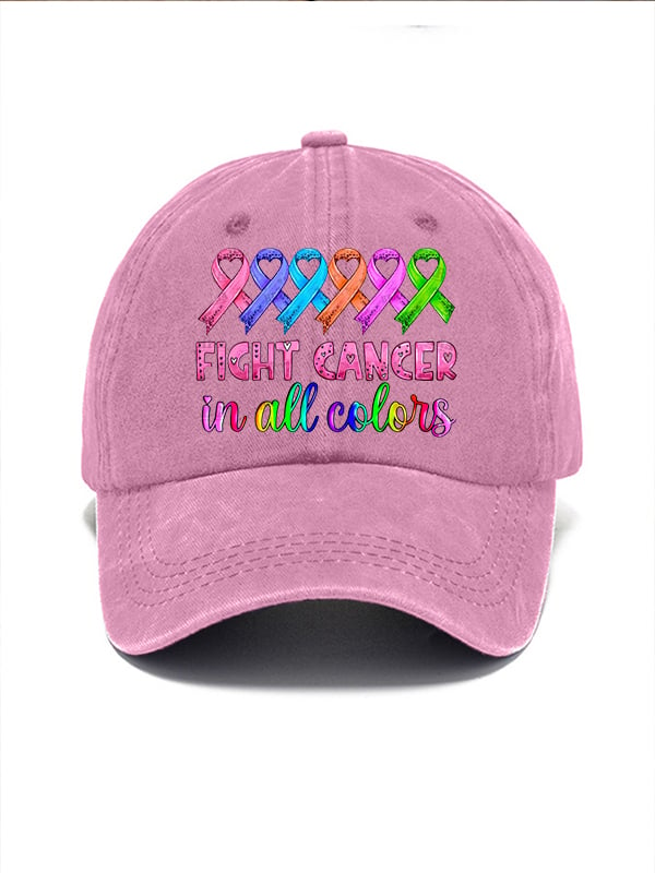 Breast Cancer Vintage Print Baseball Cap