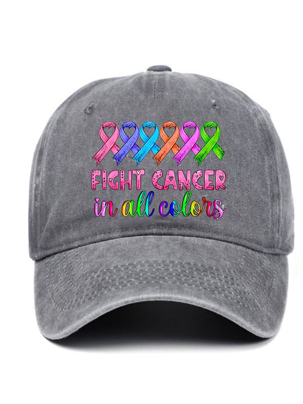 Breast Cancer Vintage Print Baseball Cap