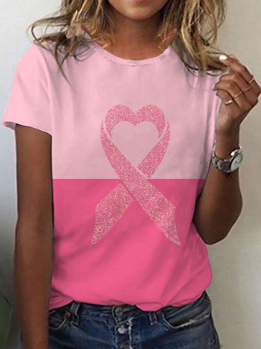 Womens Breast Cancer Awareness Pink Ribbon T-Shirt