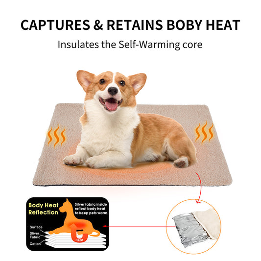 Cozy Self Heating Pet Pads Pet Blanket For Cold Winter Self Warming Cat Bed For Indoor Pet Heating Pad Self Cushion Mat For Cats