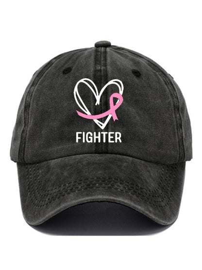 Breast Cancer Fighter Print Casual Baseball Cap