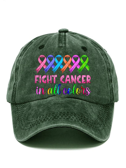 Breast Cancer Vintage Print Baseball Cap