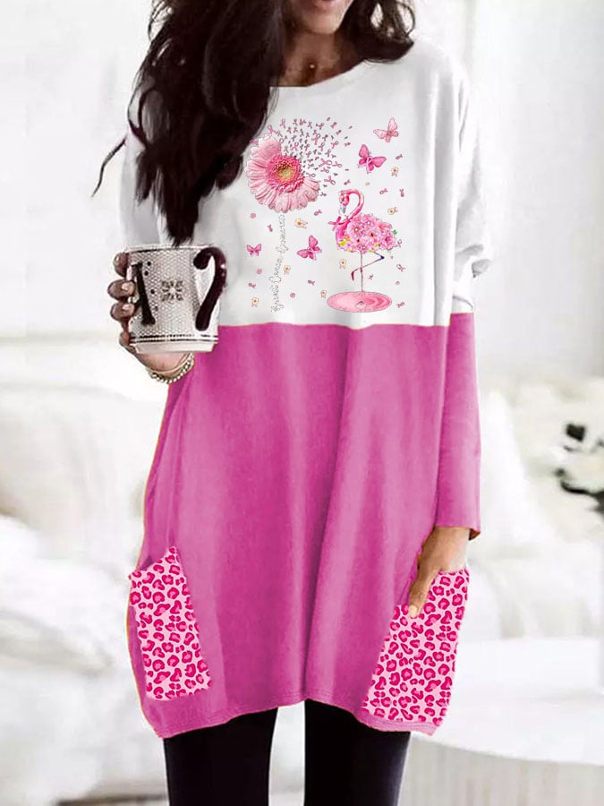 Breast Cancer Long Sleeve Dress