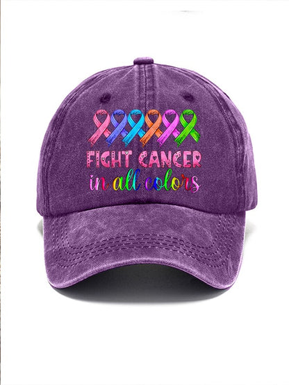 Breast Cancer Vintage Print Baseball Cap