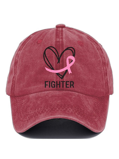 Breast Cancer Fighter Print Casual Baseball Cap