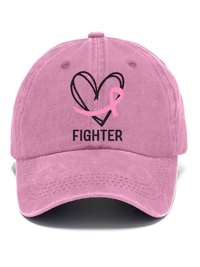 Breast Cancer Fighter Print Casual Baseball Cap